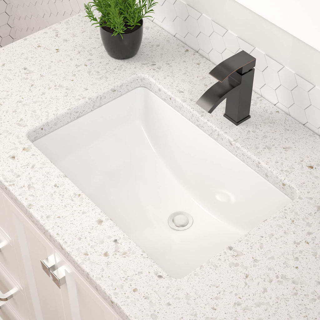 Undermount Bathroom Sink Oval - Dcolora 18"x15" White Porcelain Ceramic Oval Vessel Sink Under Counter Lavatory Vanity Bath Sink Bowl Basin With Overflow