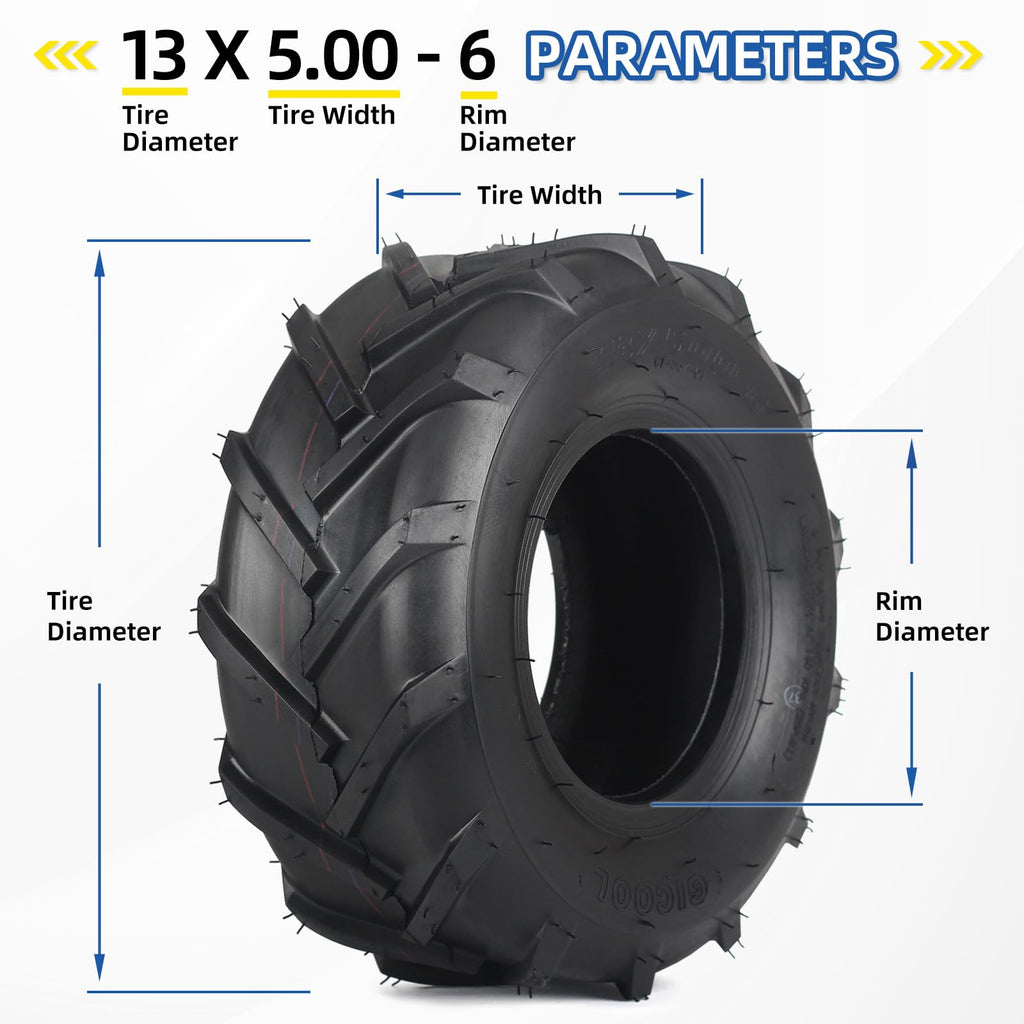 GICOOL 20x10.00-8 Ag Lug High-Traction Lawn Mower Tubeless Tire, 4 Ply