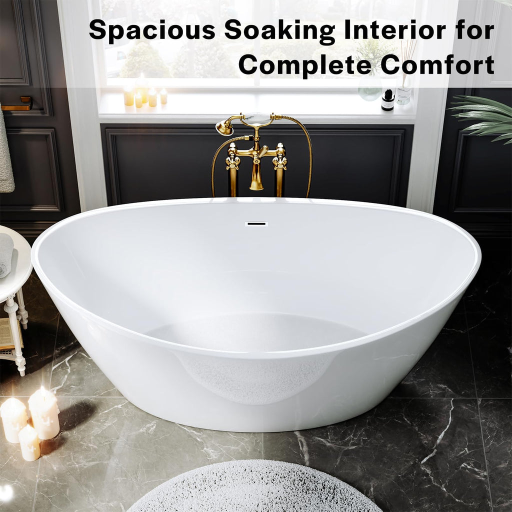 Empava Freestanding Bathtub, Acrylic Soaking Tub