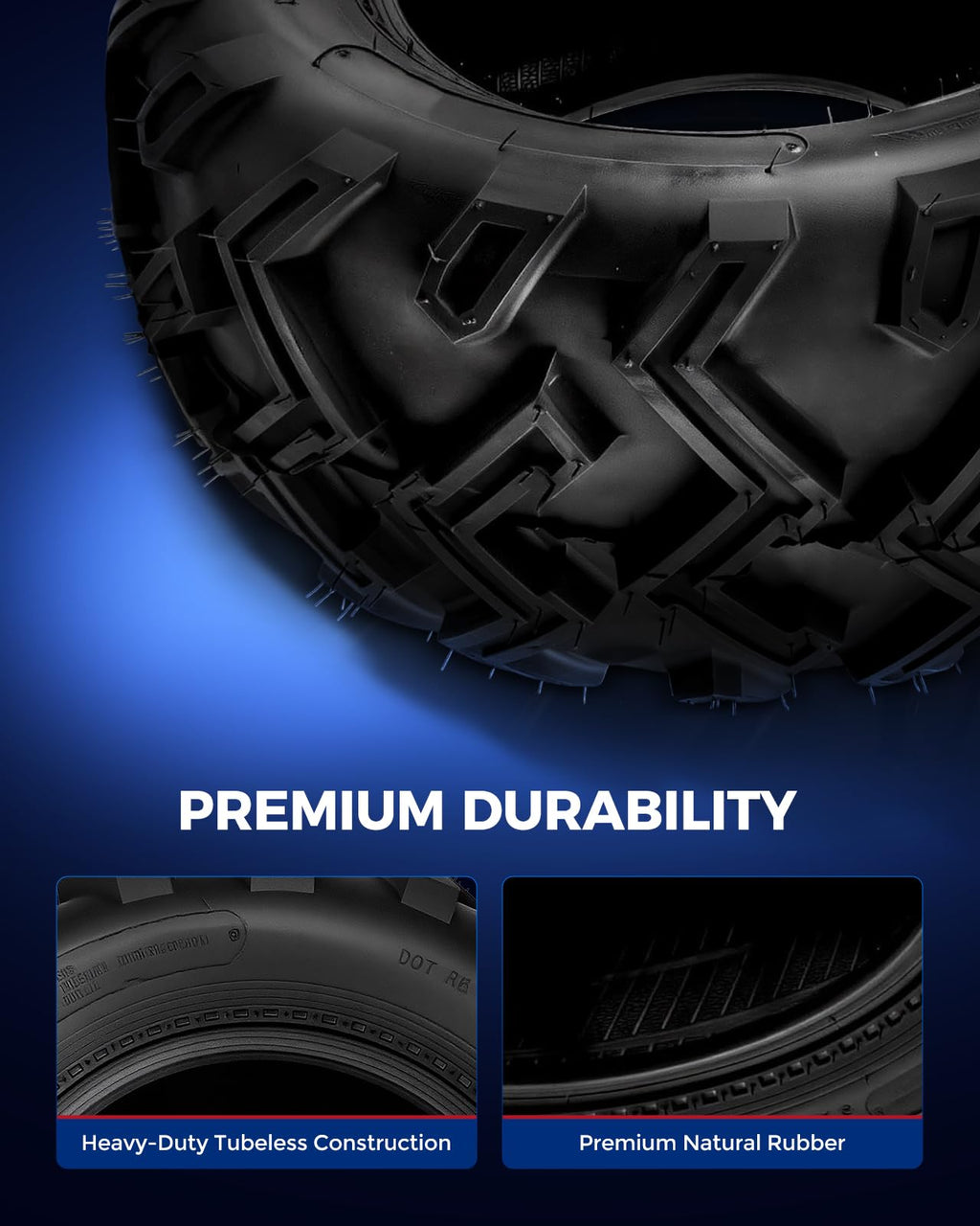 KAX Lawn Mower Golf Cart Turf Tires 23x10.5-12, ATV UTV Tire, 6PR, Set 1