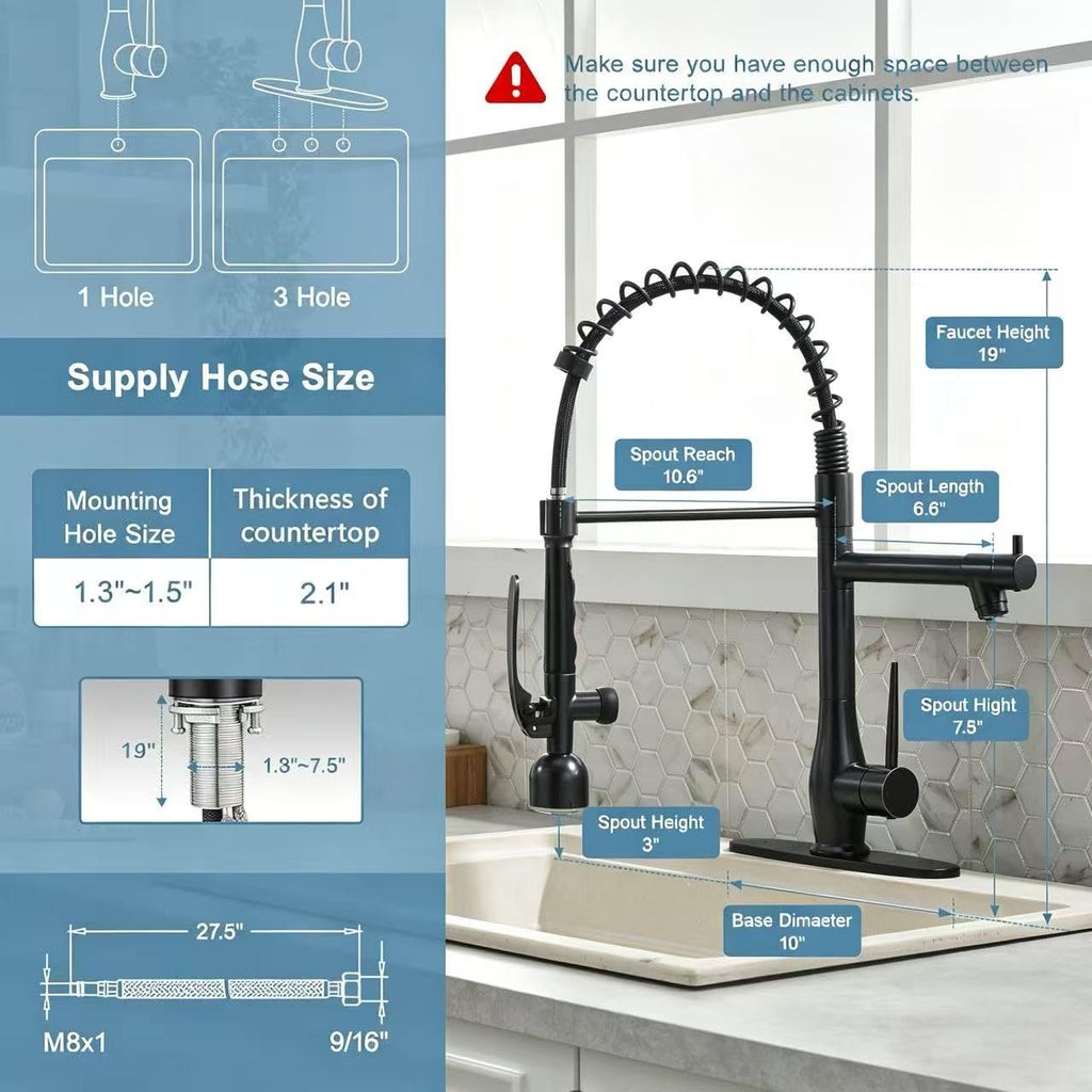 GIMILI Commercial Kitchen Sink Faucet with Pull Down Sprayer Brushed Nickel