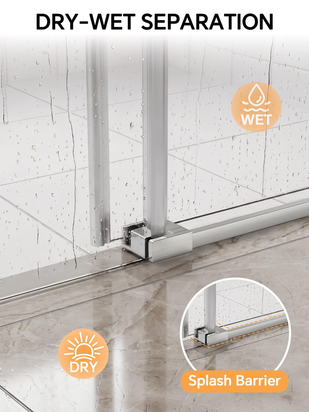 Frameless Bathtub Shower Door 56-60" W x 57" H, Brushed Nickel