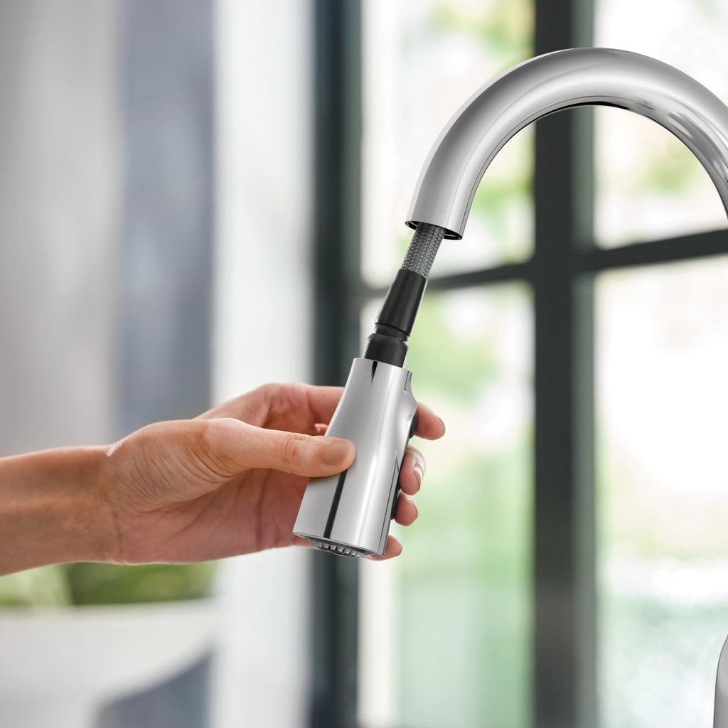 Moen Orivesi Stainless Pulldown Kitchen Faucet with Power Boost, Transitional Kitchen Faucet, One-Handle Single Hole High Arc, Easy Installation, Spot Resist Finish, 87891SRS