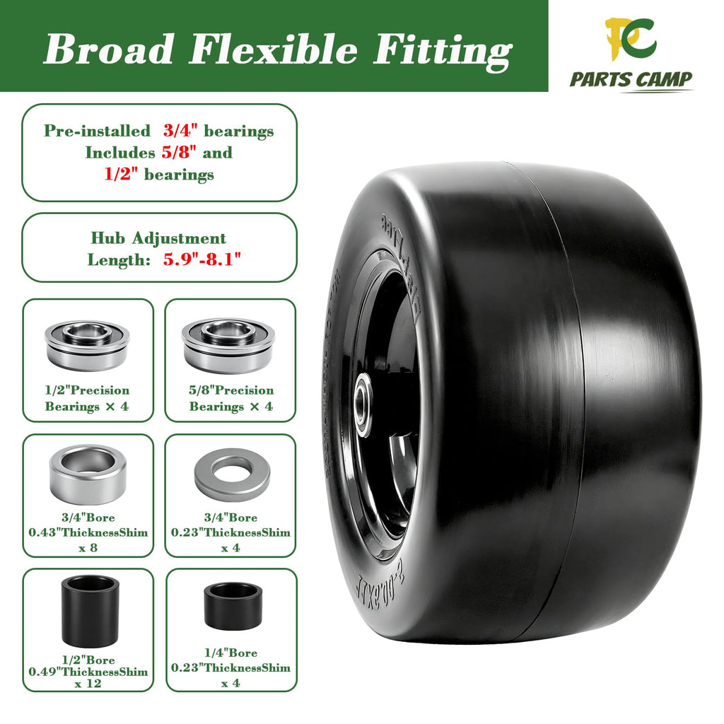 Parts Camp (2 Pack) 13x6.50-6 Lawn Mower Tires Flat Free Solid Tire