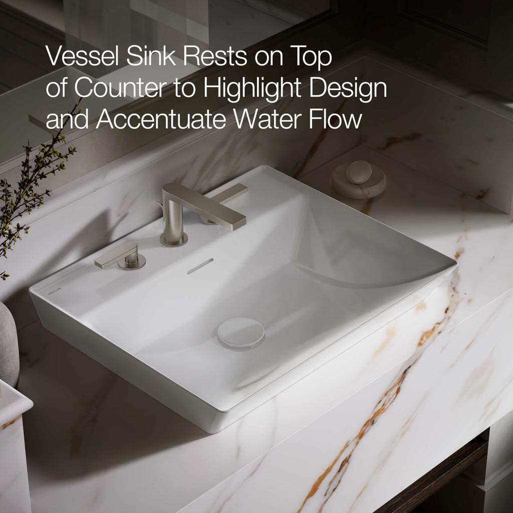 KOHLER Brazn Rectangle Vessel Bathroom Sink
