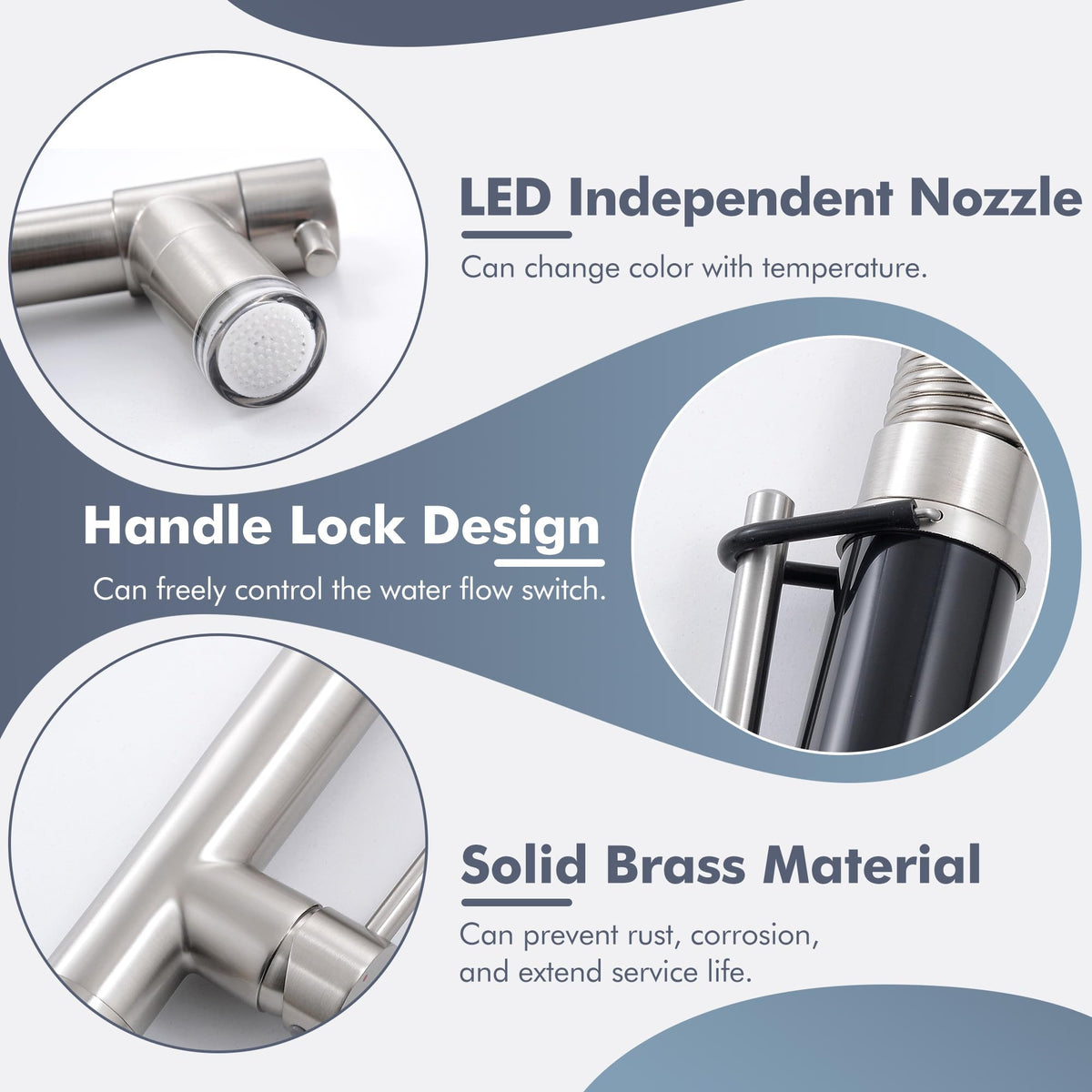 GIMILI Filter Kitchen Faucet Drinking Water Faucet 3 in 1 Brushed Nickel