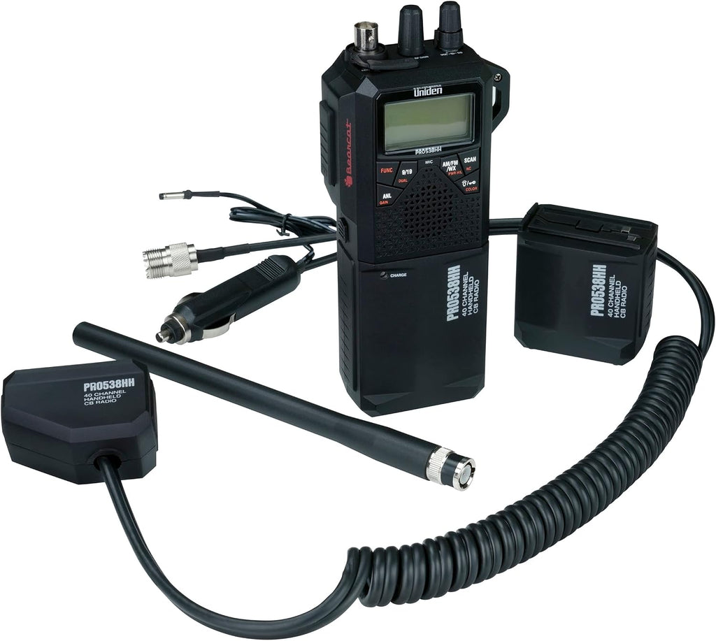 Uniden PRO538HHFM, â2 in 1â Dual Handheld/Mobile Emergency CB Radio with New FM Mode, Full 40 Channels, NOAA Weather Alerts, and Selectable 4-Watts HI/1-Watt Low Output Power.
