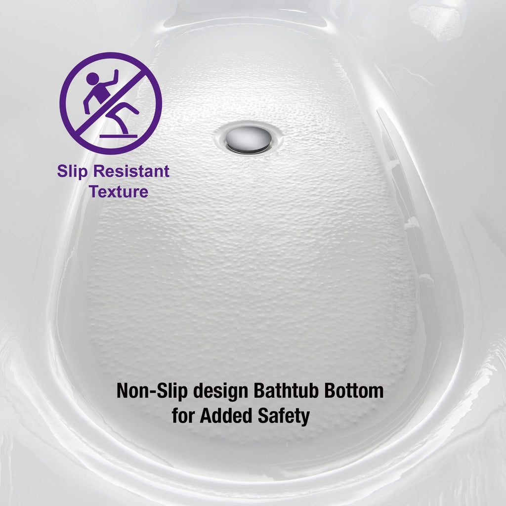 WOODBRIDGE 54" Acrylic Freestanding Bathtub Contemporary Soaking White Tub with Matte Black Overflow and Drain,BTA1702-MB