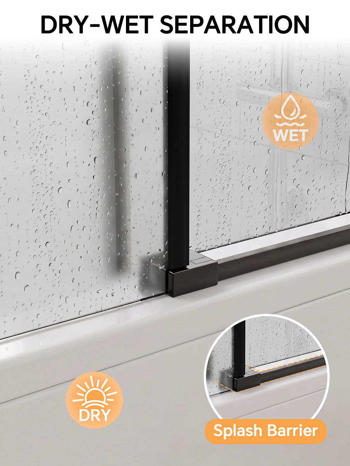 Frameless Bathtub Shower Door 56-60" W x 57" H, Brushed Nickel