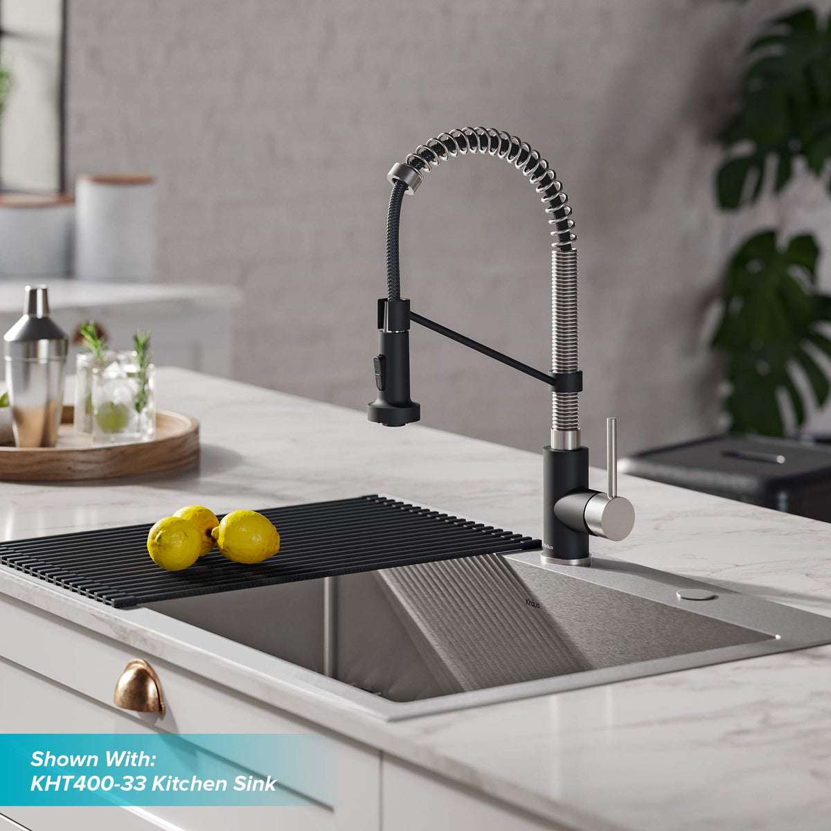 KRAUS Chrome 18.75 in Commercial Pull Down Kitchen Faucet KPF-1610CH