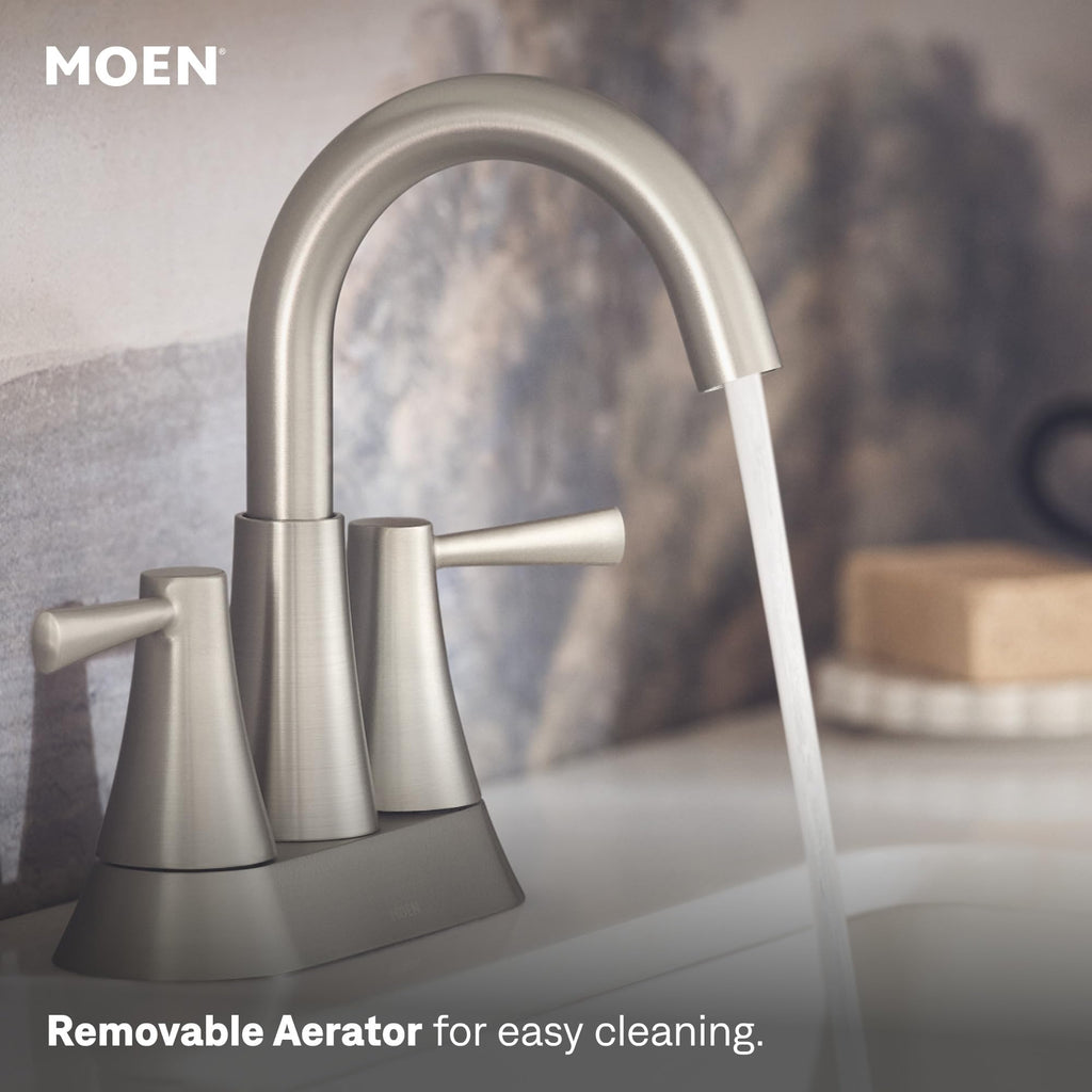 Moen 84022BL Ronan 2-Handle Centerset Bath Faucet w/Drain, Matte Black