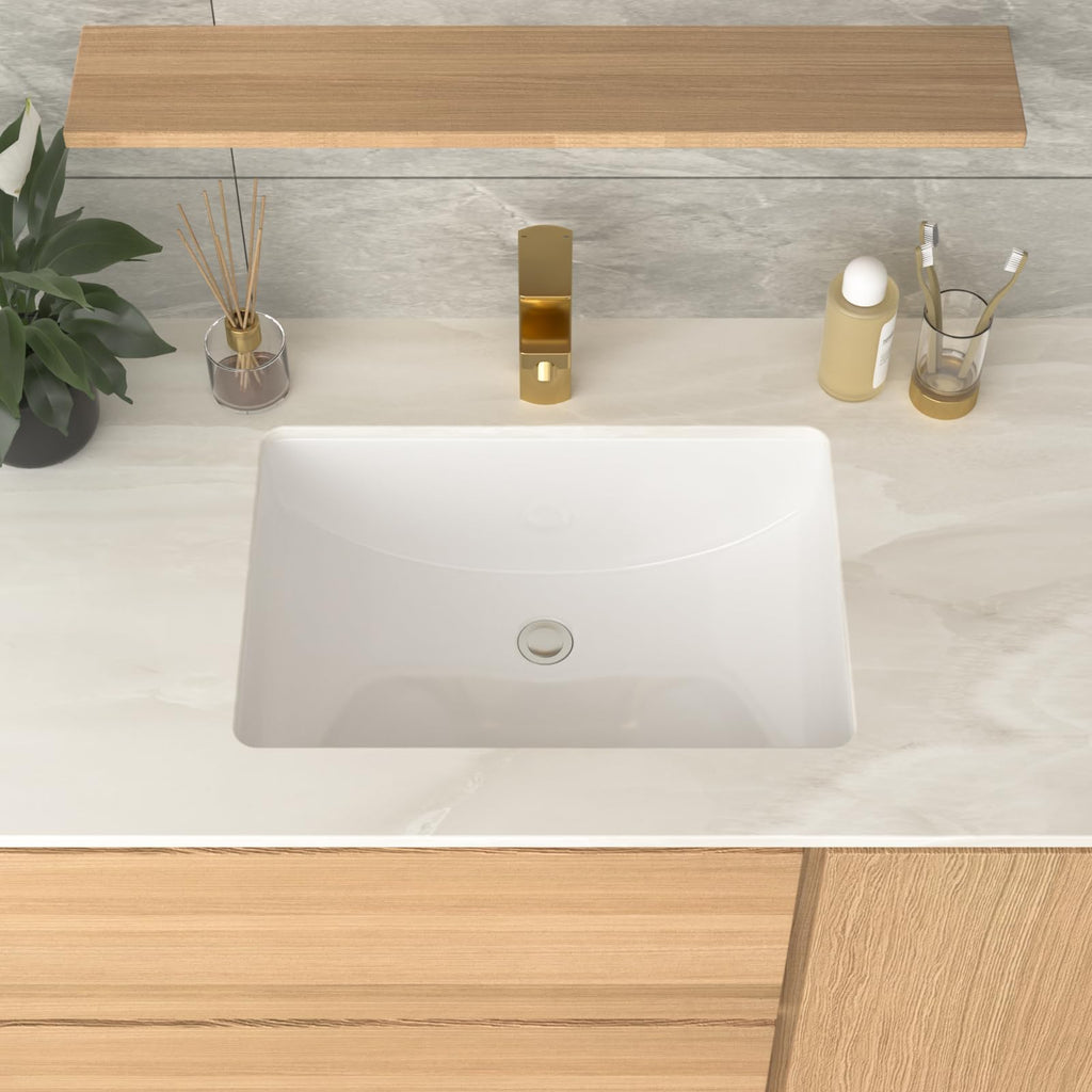 17 Inch Undermount Bathroom Sink Rectangle White