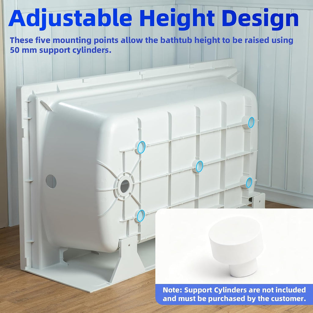 WOODBRIDGE 60â x 32â Alcove Soaking Bathtub in white with Right-Hand Drain Hole â Tub Only (No Wall Panels)