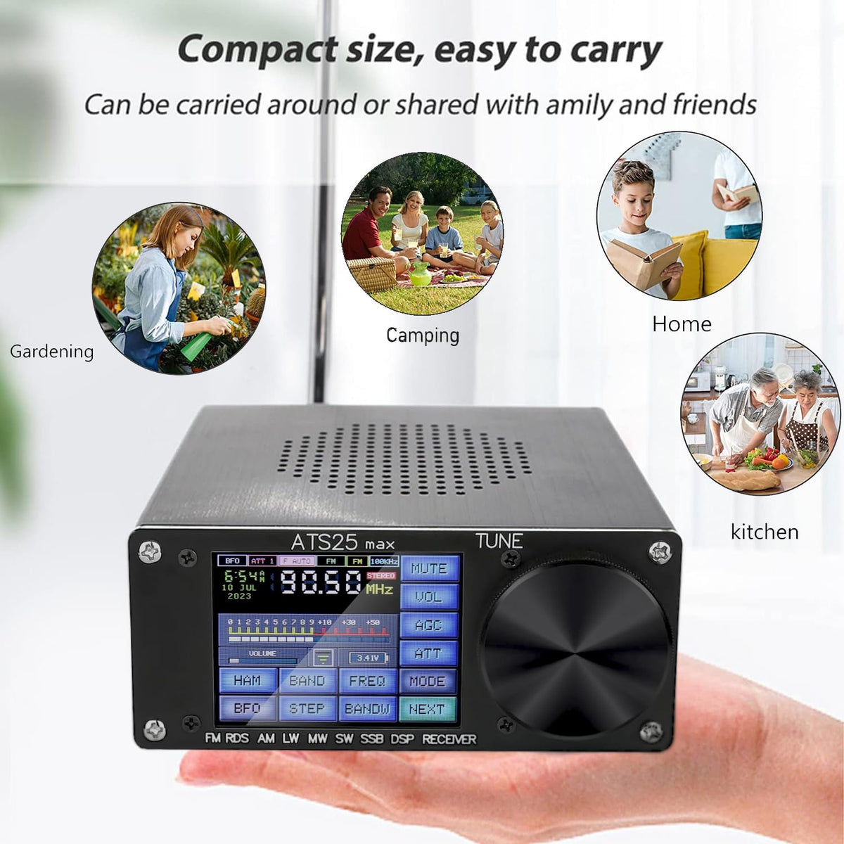 SI4732 ATS-25 max-Decoder Full-Band Radio Receiver, Built-in Morse Code and Digital Communication decoder Support CW RTTY FT4 FT8 LSB SWï¼4.17 Version ï¼