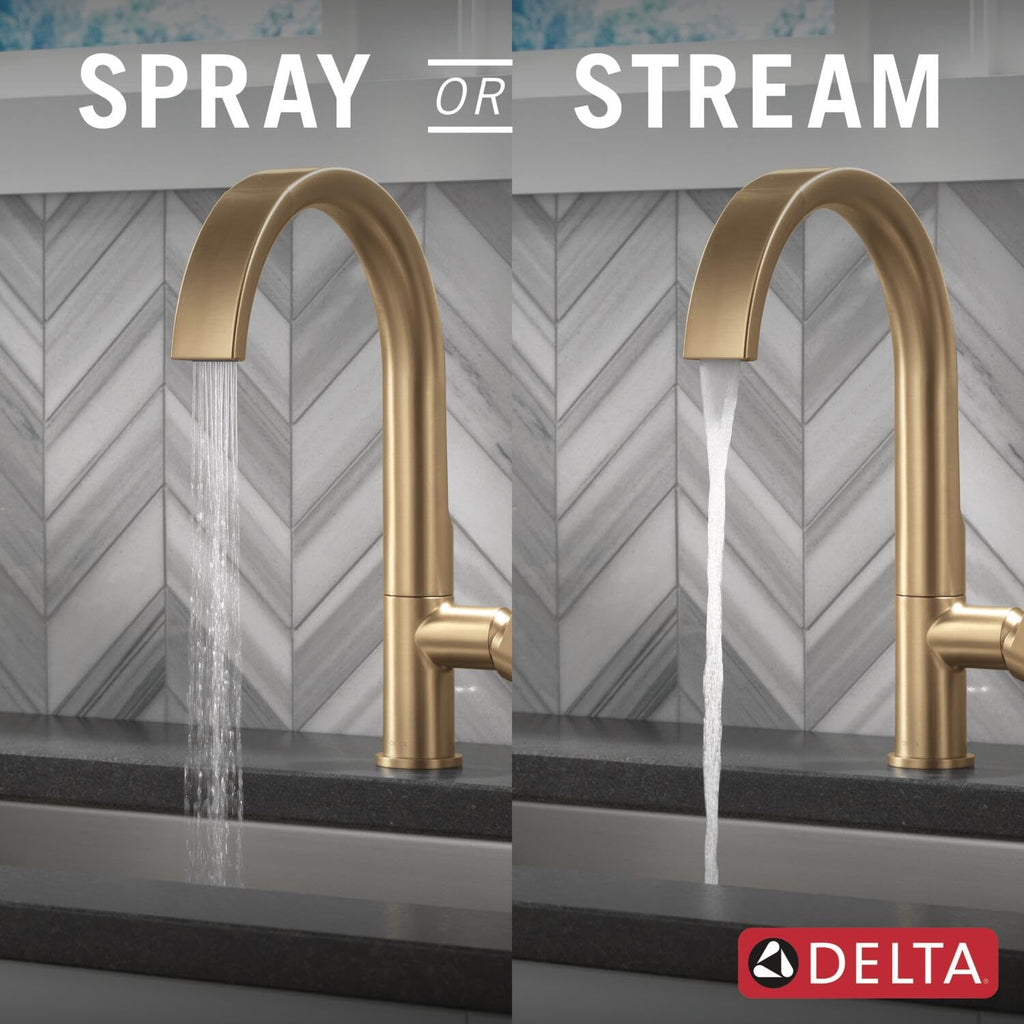 Delta Keele Brushed Nickel Kitchen Faucet with Pull Down Sprayer, Modern Single Hole Kitchen Sink Faucet, Single Handle, Spotshield Stainless 19824LF-SP