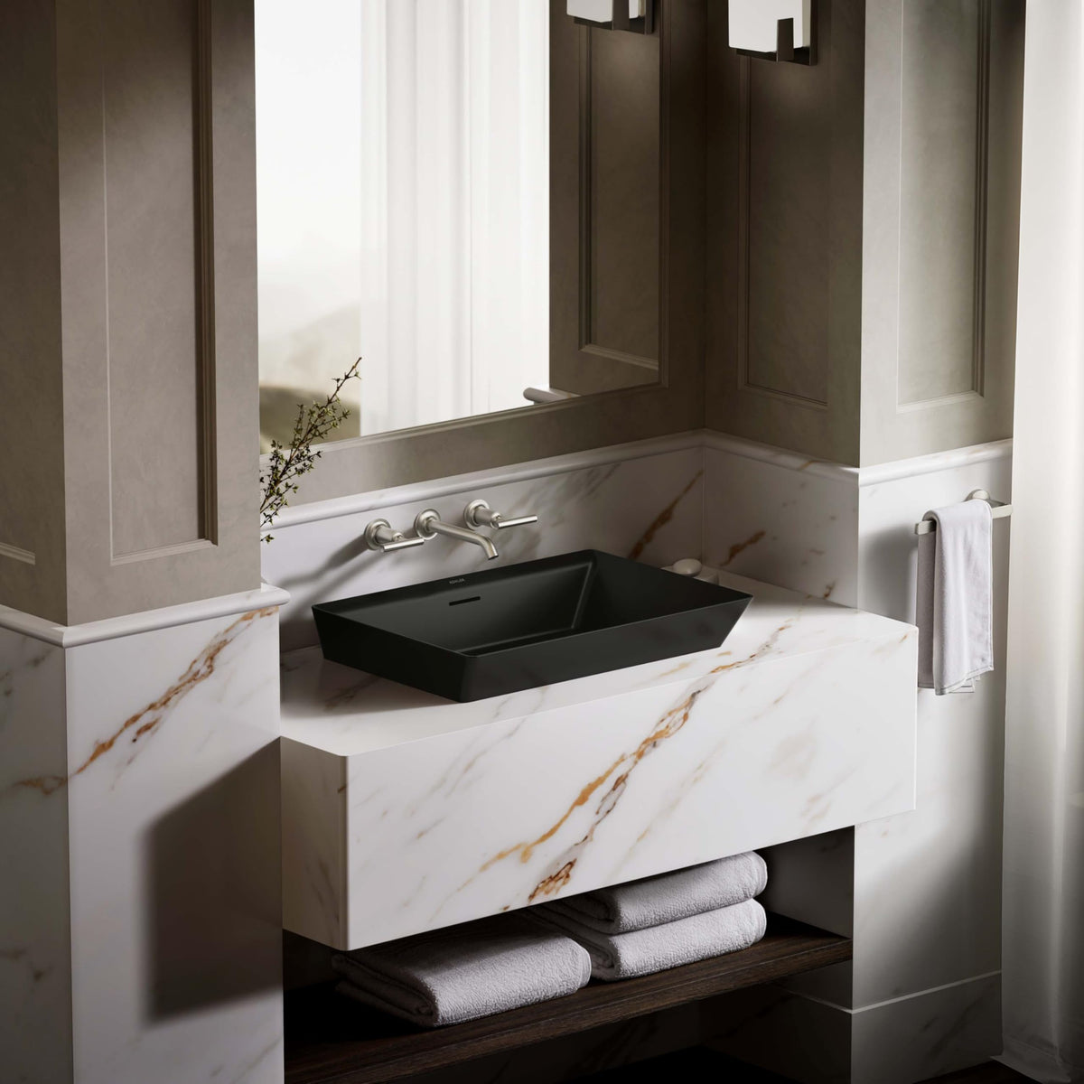 KOHLER Brazn Rectangle Vessel Bathroom Sink