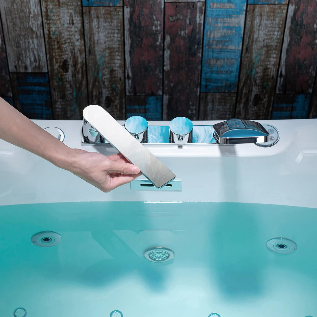 WOODBRIDGE 72"Ã35-3/8" Whirlpool & Air, Heated Soaking Bathtub with Faucet