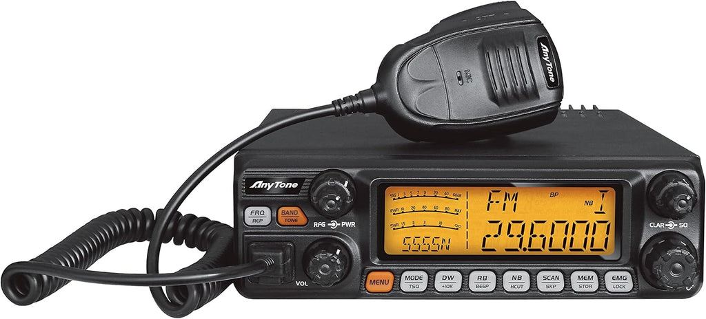 AnyTone AT-5555N II 10 Meter Radio Mobile Transceiver for Truck, AM/FM/SSB with CTCSS/DCS, 28.000-29.700 MHz, AM 60W / FM 50W / SSB 60W PEP