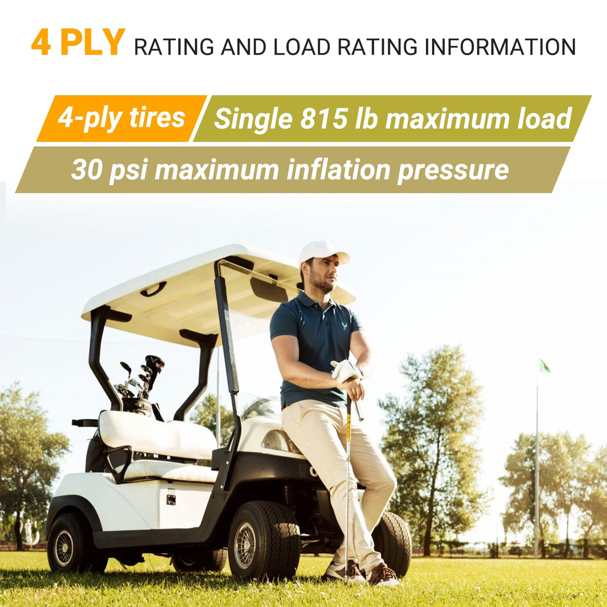 AR-PRO (2 Pack) 20x8.00-8 Lawn Mower Turf Tires, Tubeless, No Rims