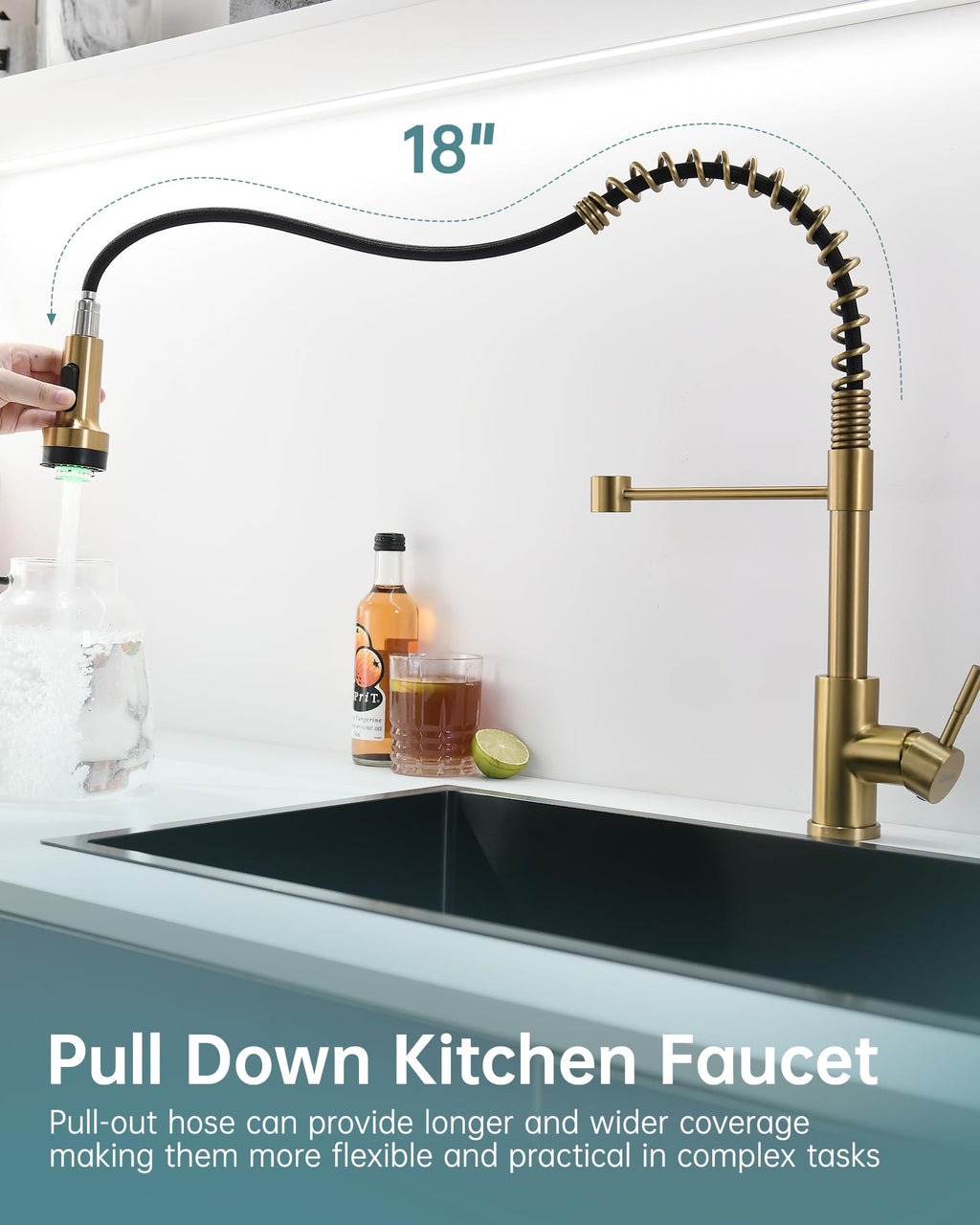 GIMILI Filter Kitchen Faucet Drinking Water Faucet 3 in 1 Brushed Nickel