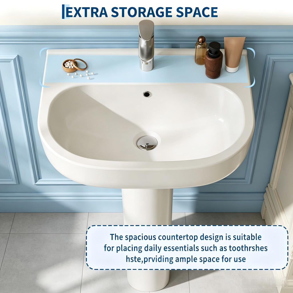 Garvee 20" W X 17" D W Bathroom Pedestal Sink, Pedestal Sink Combo