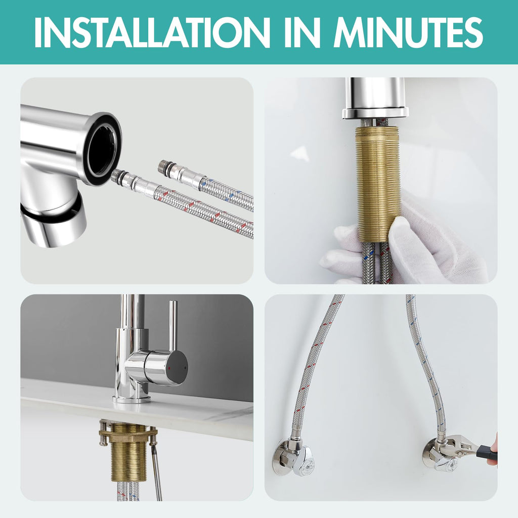 AIMADI Contemporary Kitchen Sink Faucet,Brushed Nickel Stainless Steel