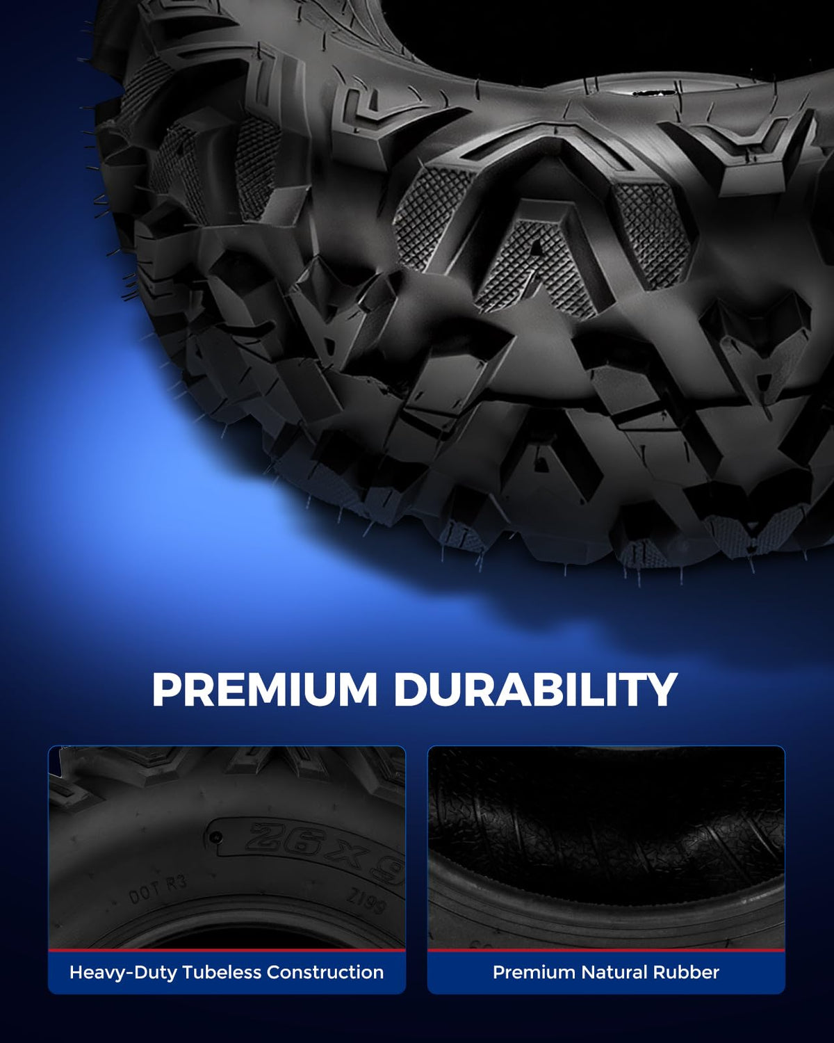 KAX Lawn Mower Golf Cart Turf Tires 23x10.5-12, ATV UTV Tire, 6PR, Set 1