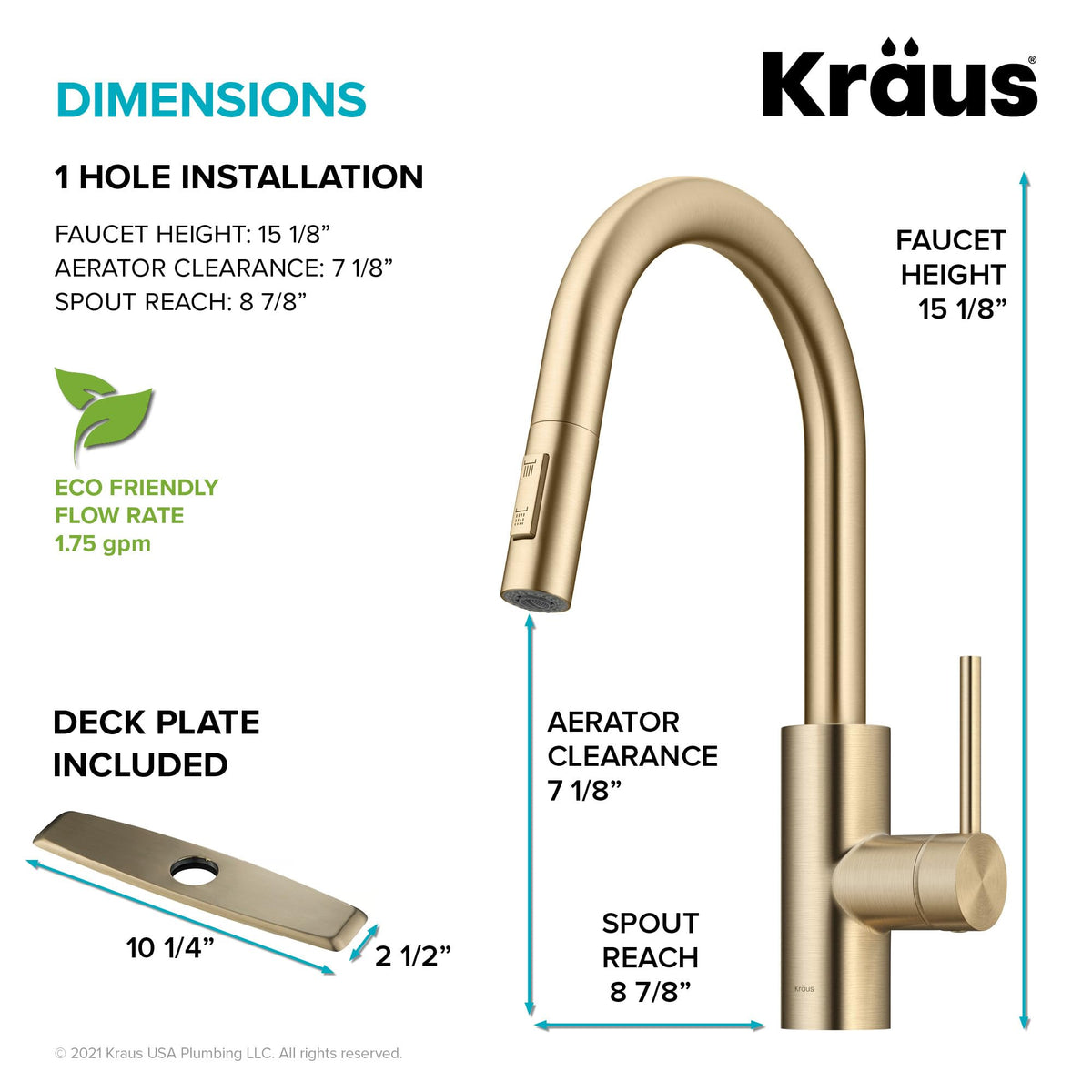 KRAUS Purita 100% Lead-Free Kitchen Water Filter Faucet in Spot Free Antique Champagne Bronze, FF-100SFACB