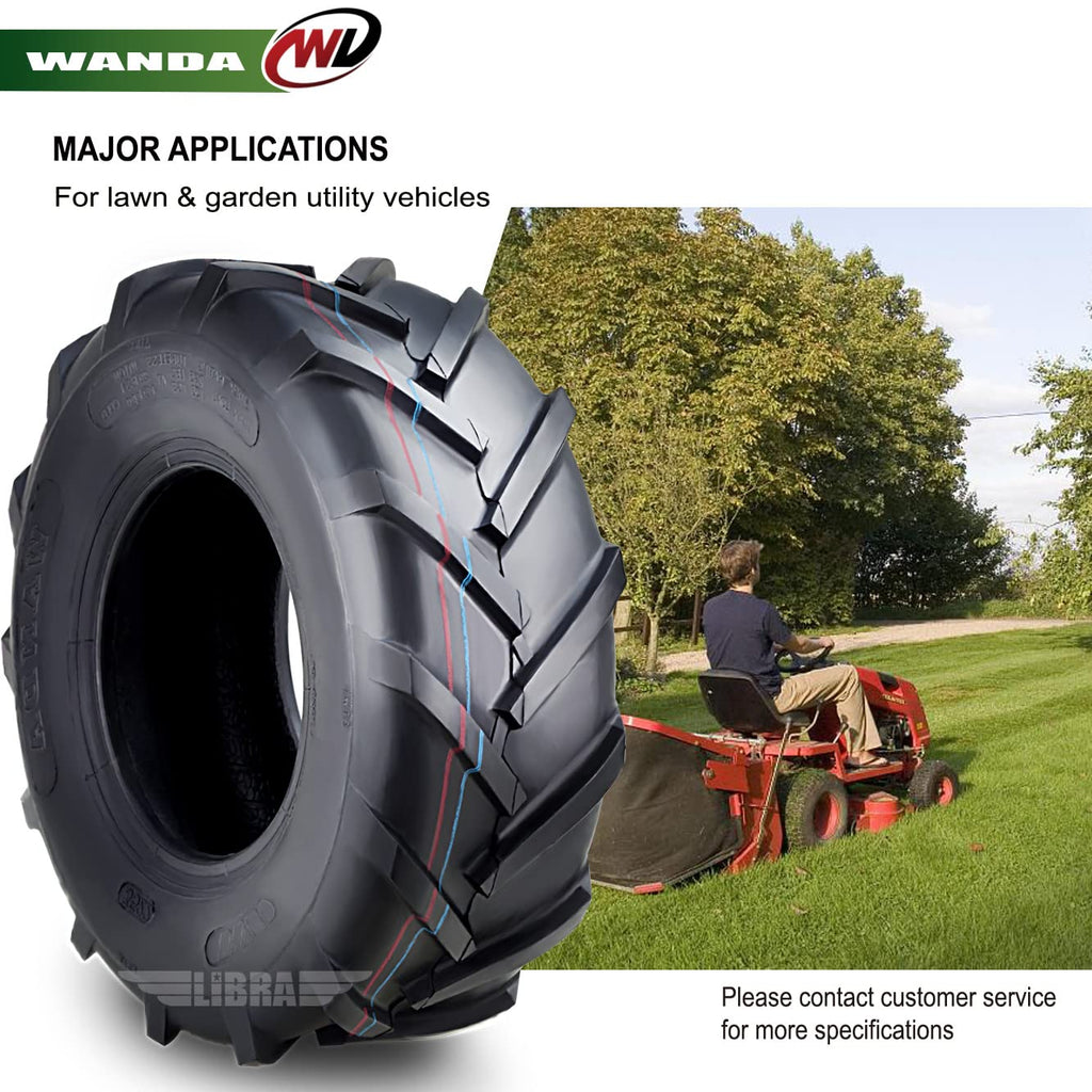 WANDA 4PC 15X6-6 & 20X10-8 Lawn Mower Tractor Tires Super Lug -13078/13071