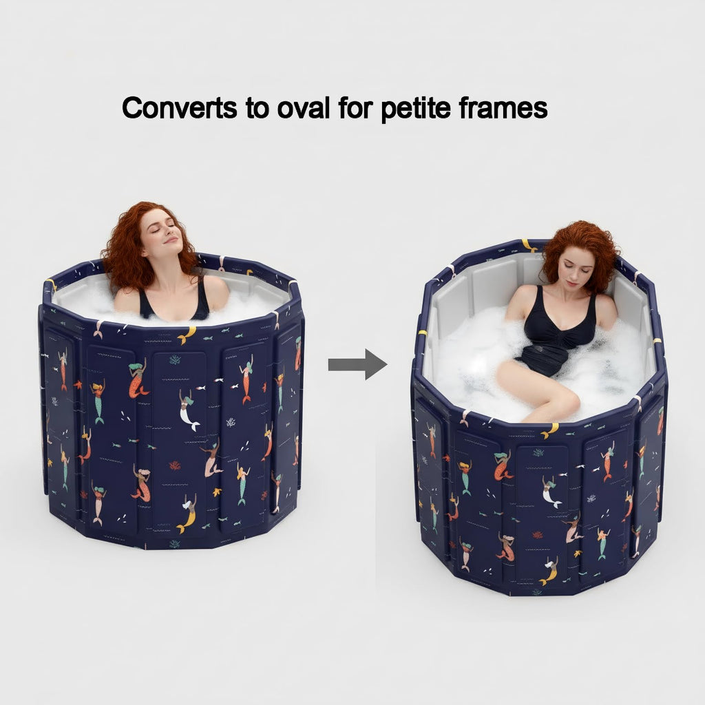 Portable Bathtub for Adult, Foldable Soaking Bathtub for Hot SPA&Ice Bath, Foldable Small Bathtub collapsible bathtub for Bathing, 6-layer Insulated portable tub,Space-Saving (black 41.3X26.6 IN)