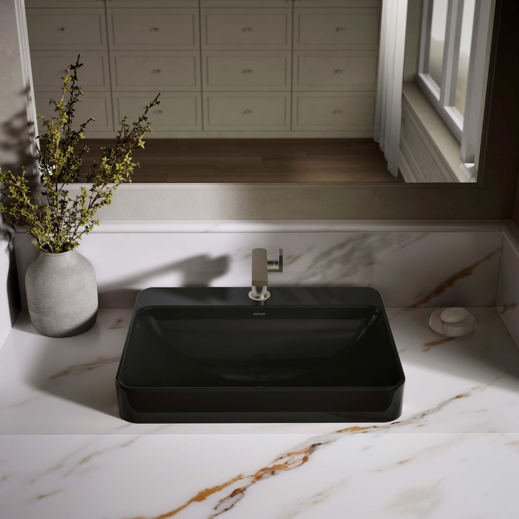 Kohler 2660-1-0 Vox Vessel Bathroom Sink with Single Faucet Hole, One Size, White