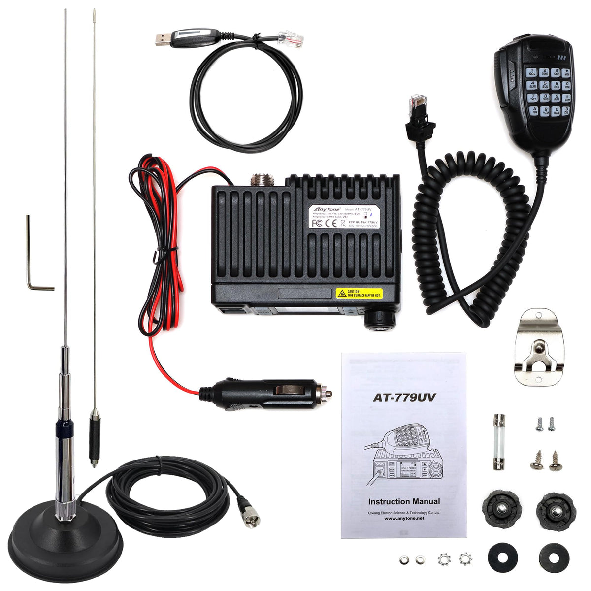 Mobile Ham Radio AT-779UV 20-Watt, Dual Band Mobile Radio w/Cable