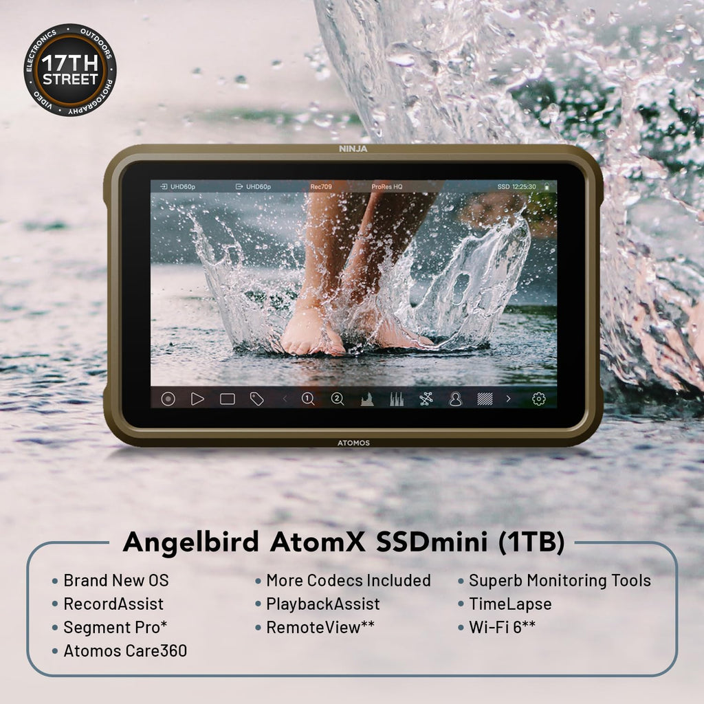 Atomos Ninja 5.2" 4K HDMI Recording Monitor 5" Accessory Kit (Version II) for Select Shinobi and Ninja Monitors, Swivel and Tilt Adjustable Monitor Mount Bundle Set
