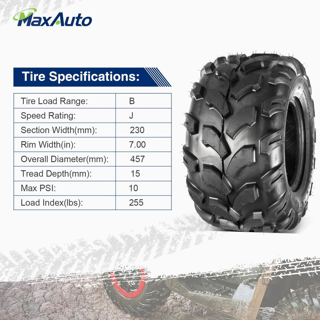 MaxAuto 2PCS Sport ATV Tires 18x9.5-8 18x9.50x8 Lawn Mower Off-Road ATV UTV Tire 4PR Turf Tires Mud Sand Trial Tires P311
