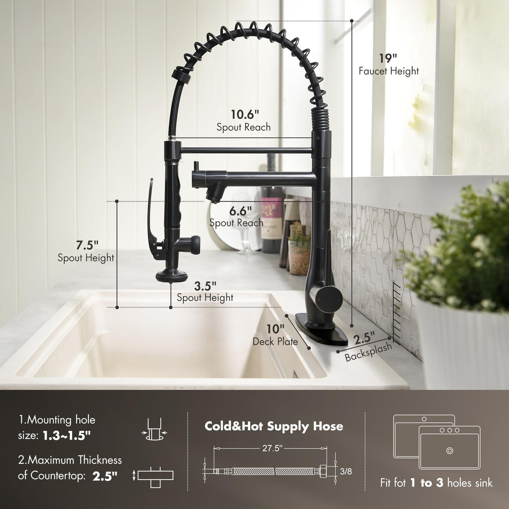 GIMILI Commercial Kitchen Sink Faucet with Pull Down Sprayer Brushed Nickel