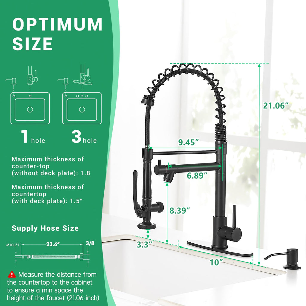 Fapully Black Kitchen Faucet,Commercial Pull Down Kitchen Sink Faucet