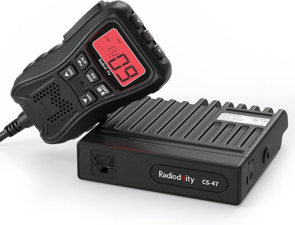 Radioddity CS-47 Compact CB Radio AM/FM, One-Hander Mic Noise Reduction VOX