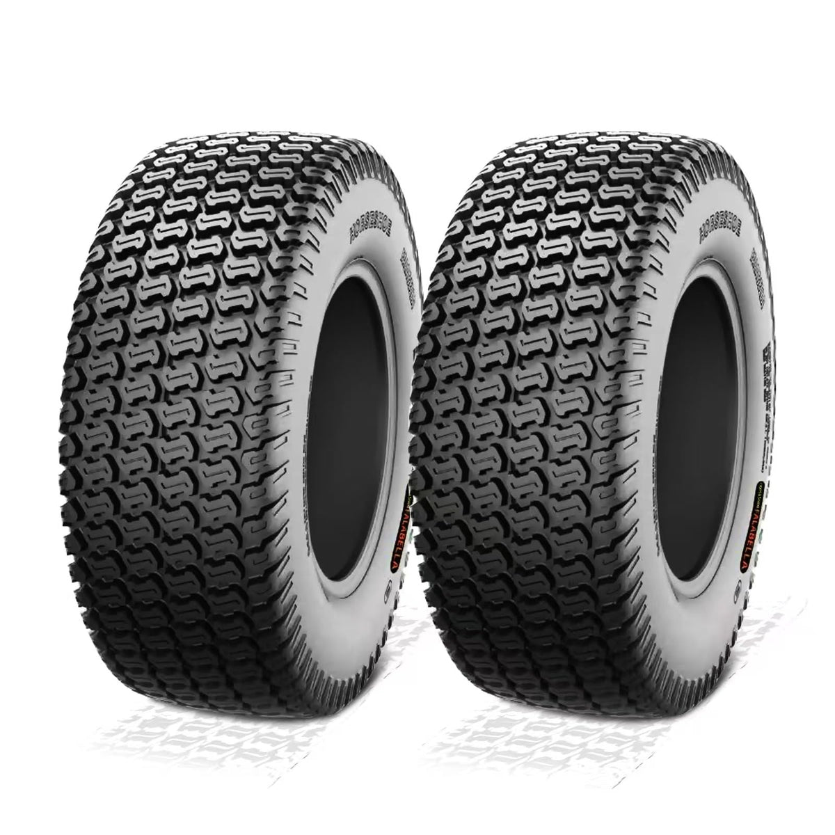 HORSESHOE FALABELLA (2-Pcs) 24X9.50-12 6-PLY LRC Lawn Mower 24x9.5x12 Riding Machine Golf Carts 24x9.5-12 Turf Equipment & Tractors Tires, Heavy Duty Turf-King, Color Sidewall