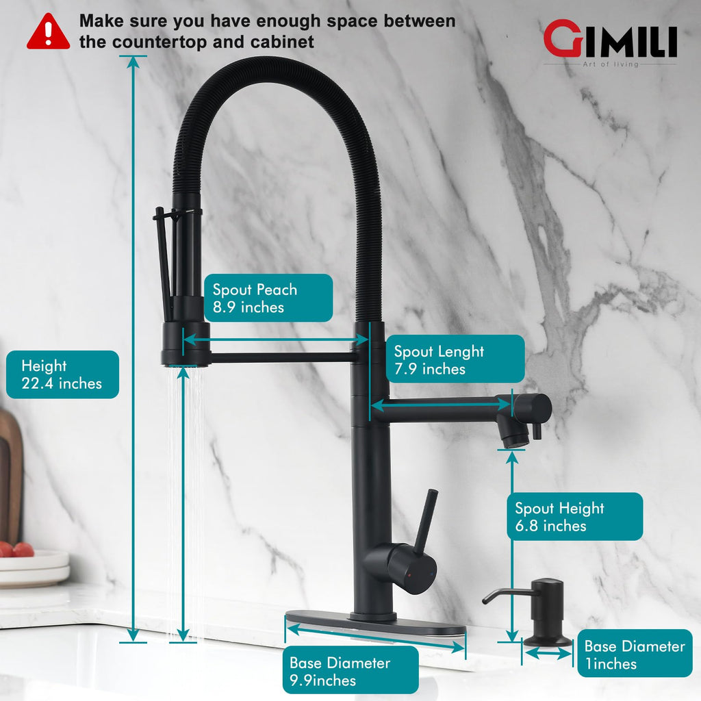 GIMILI Filter Kitchen Faucet Drinking Water Faucet 3 in 1 Brushed Nickel