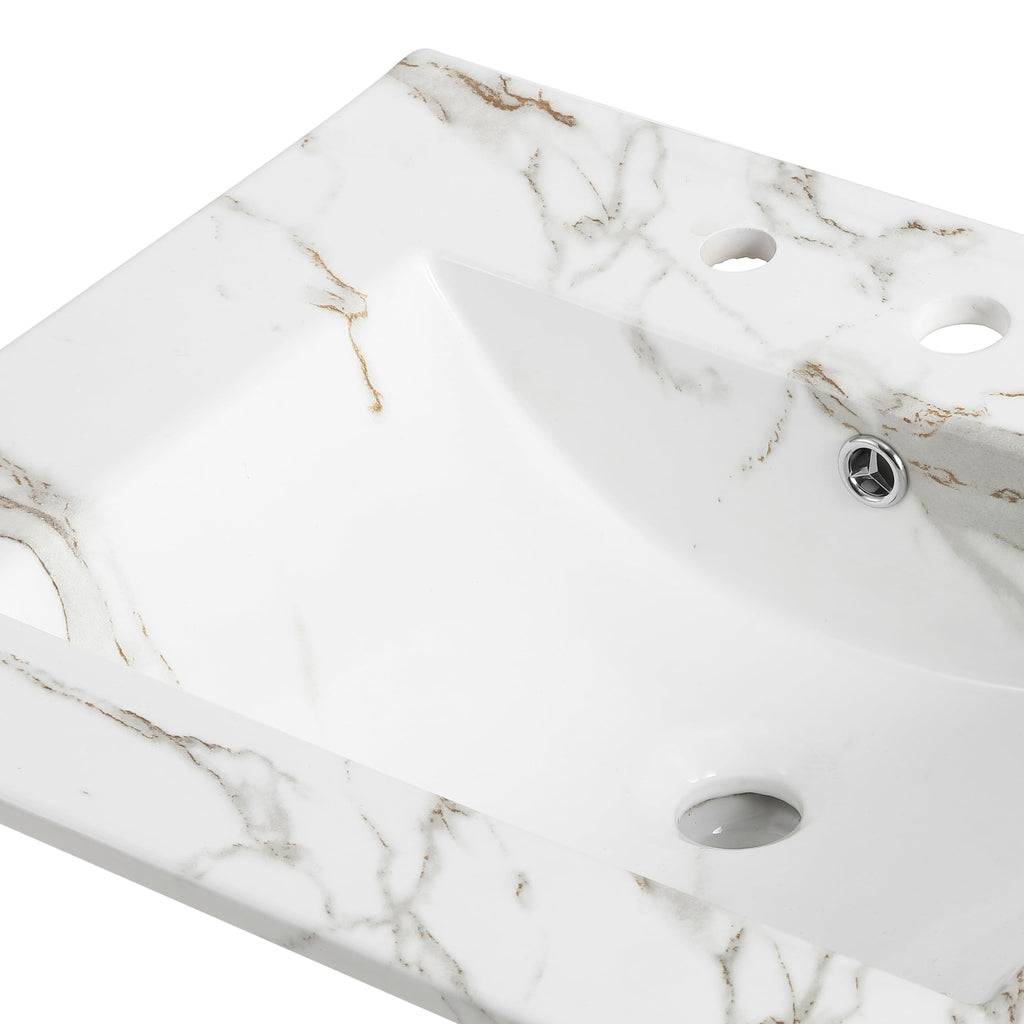 JONATHAN Y Ancillary 30" Bathroom 3-Hole Sink Top, White