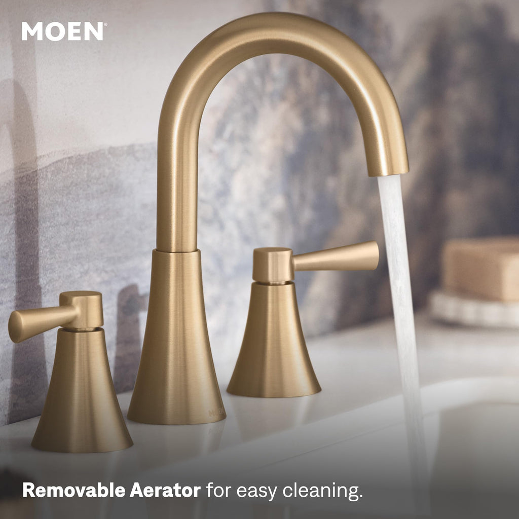 Moen 84022BL Ronan 2-Handle Centerset Bath Faucet w/Drain, Matte Black