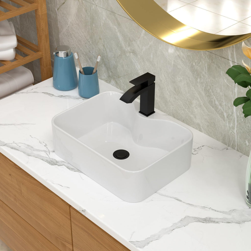 Lordear Wall Mount Bathroom Sink 21x12 Inch White Rectangle Sink with Overflow Porcelain Ceramic Floating Bathroom Vessel Sinks, Wall Hung Wash Hand Basin