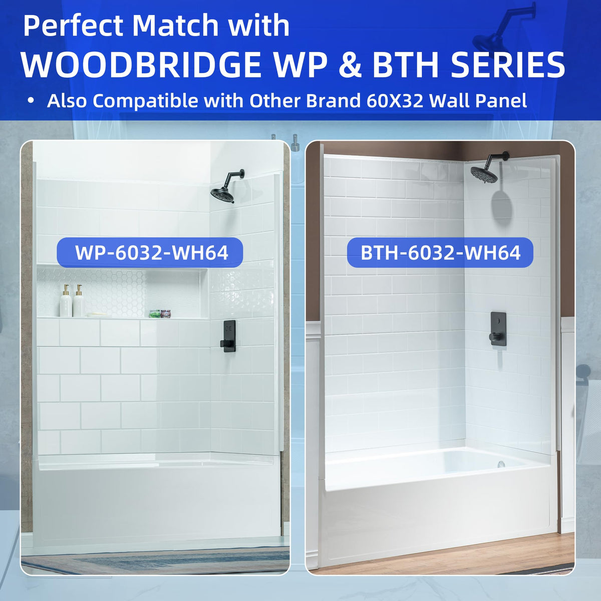 WOODBRIDGE 60â x 32â Alcove Soaking Bathtub in white with Right-Hand Drain Hole â Tub Only (No Wall Panels)