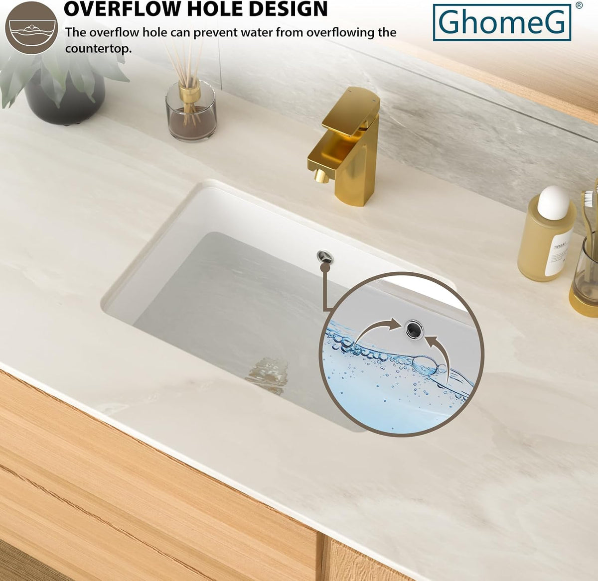 17 Inch Undermount Bathroom Sink Rectangle White