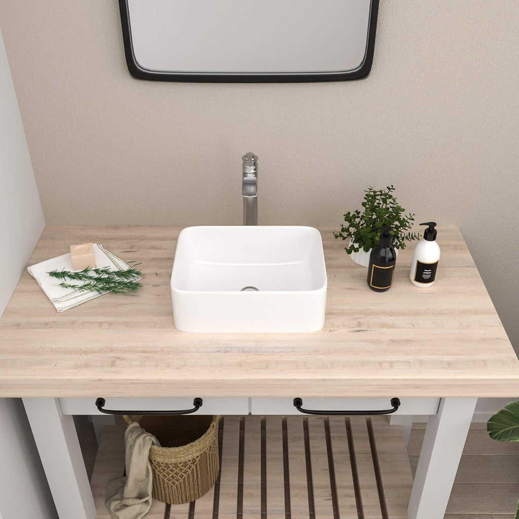 Mocoloo Bathroom Sink Undermount 22"x16" White Rectangle Porcelain Sink with Vertical Sides and Overflow Drain Under Counter Mount Ceramic Lavatory Vanity Sinks for Bathroom Interior Size 19 x 13