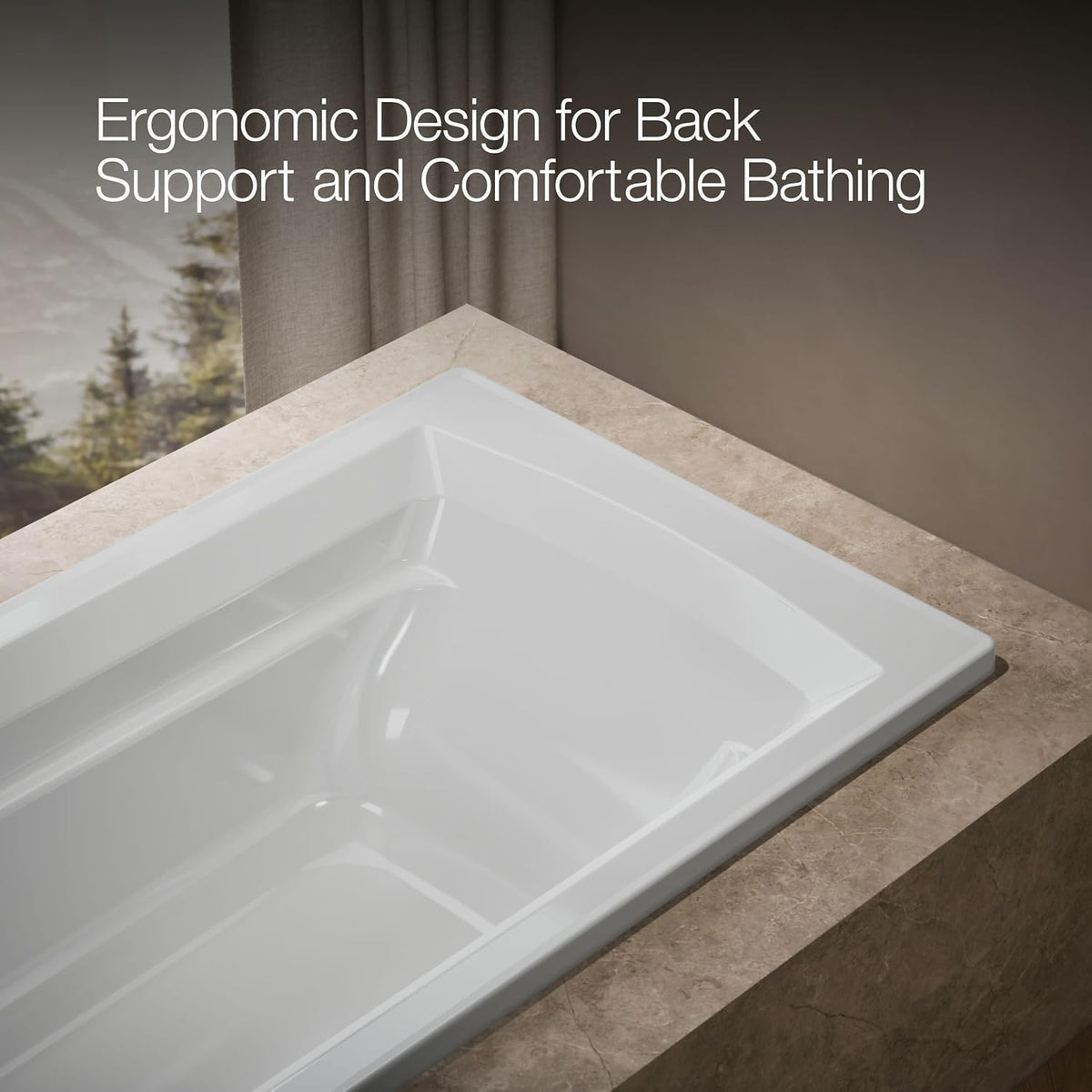 Kohler 1125-0 ArcherÂ® 72" x 36" drop-in bath, White
