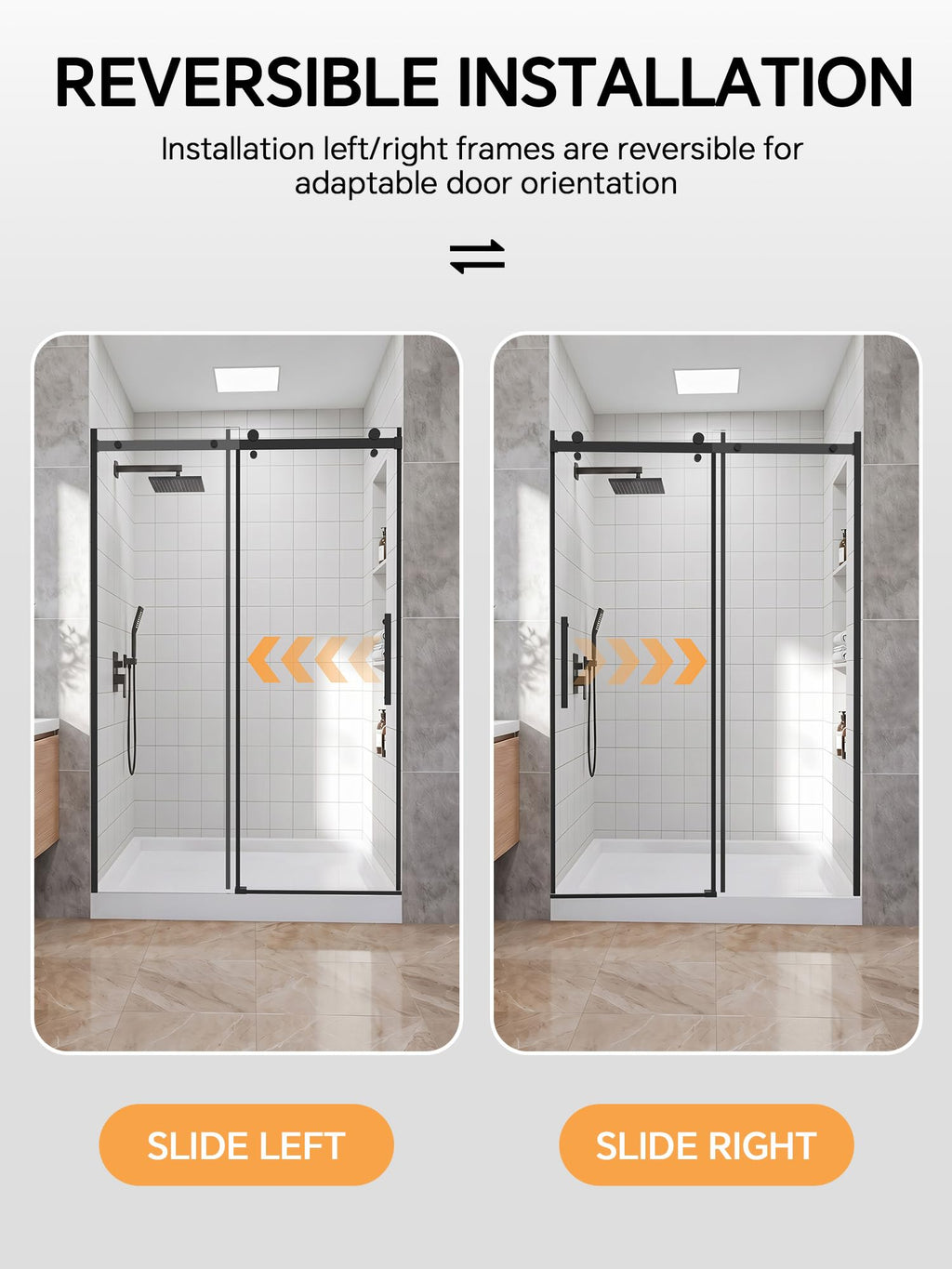 Frameless Bathtub Shower Door 56-60" W x 57" H, Brushed Nickel