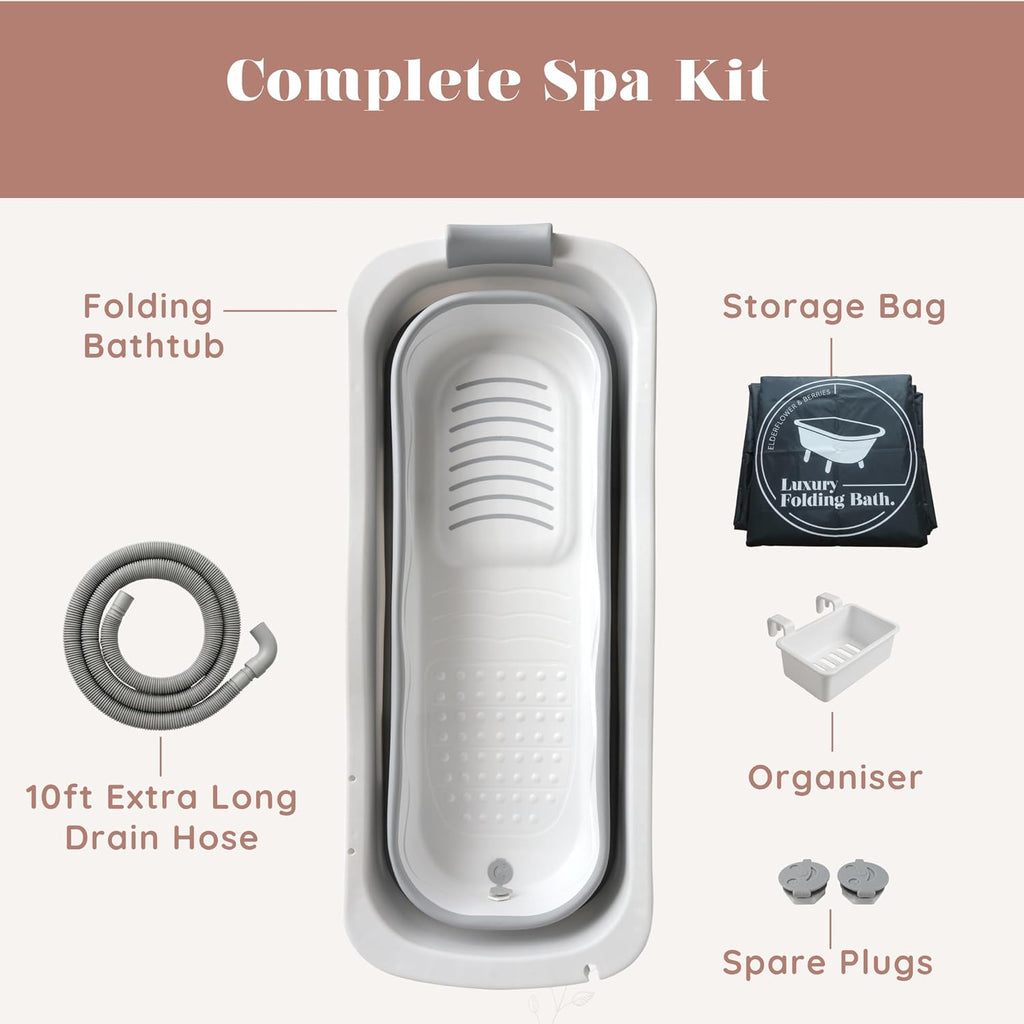 Portable Bathtub for Adults, 56" Foldable Collapsible Soaking Bath/Ice Bath