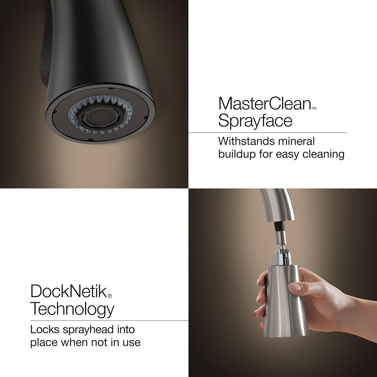 KOHLER R43210-VS Bevinâ¢ Kitchen Sink Faucet with Pull Down Sprayer, Two-Function Sprayhead Kitchen Faucets, 1.5 GPM, Vibrant Stainless