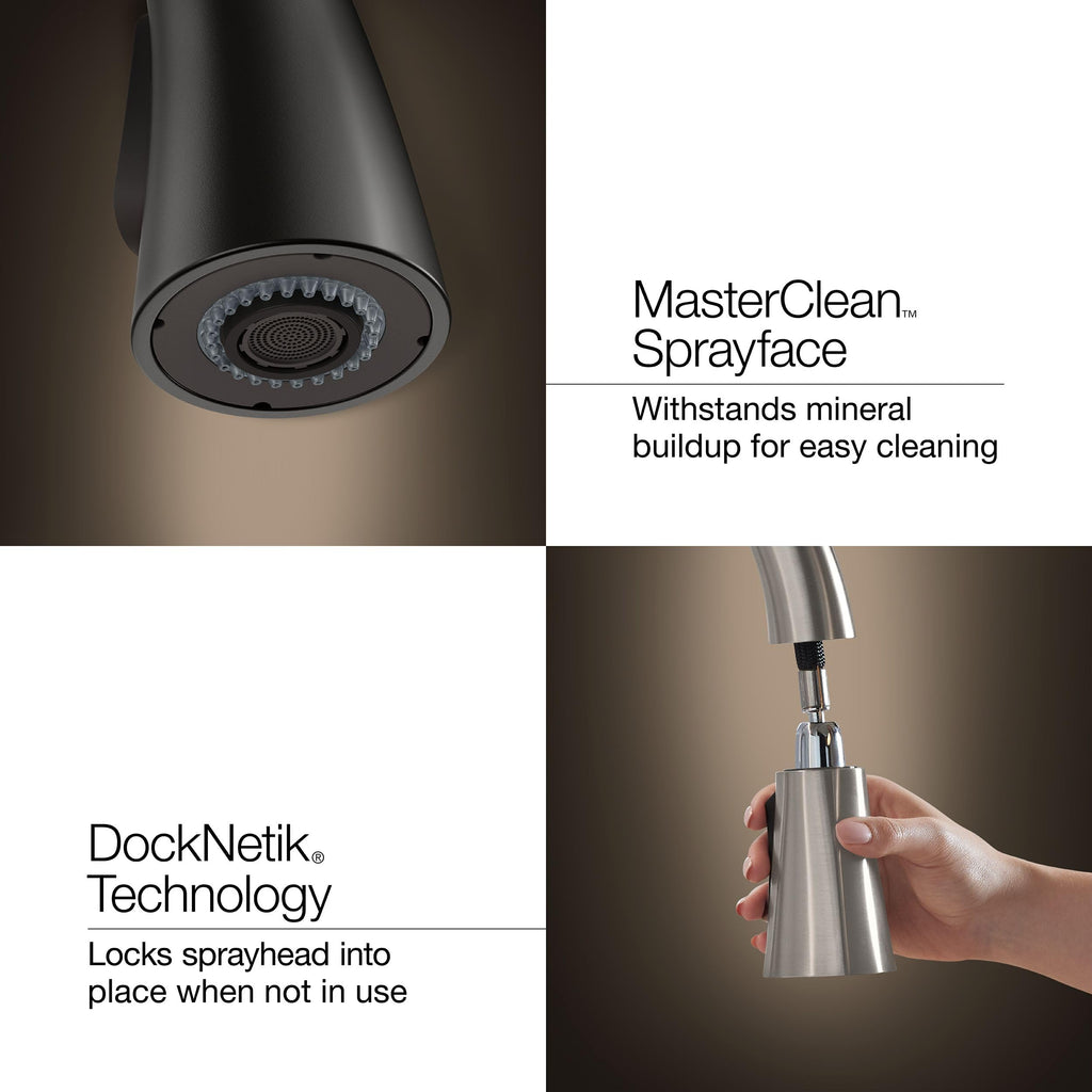 KOHLER R43210-VS Bevinâ¢ Kitchen Sink Faucet with Pull Down Sprayer, Two-Function Sprayhead Kitchen Faucets, 1.5 GPM, Vibrant Stainless